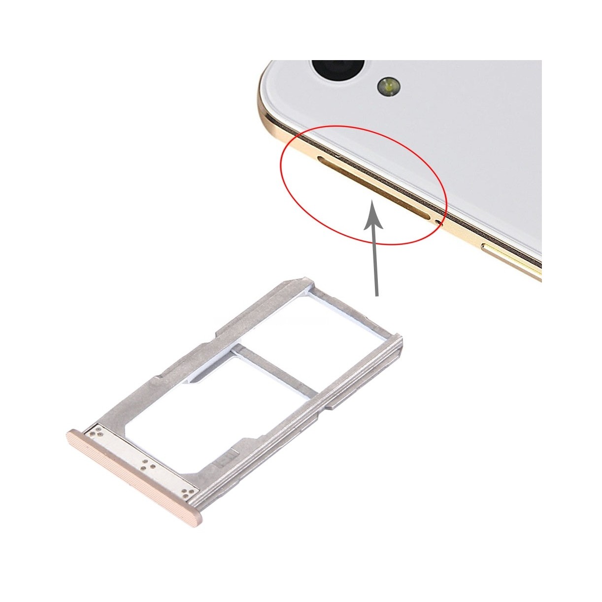 For OnePlus X SIM + SIM / SD Card Tray (Gold)