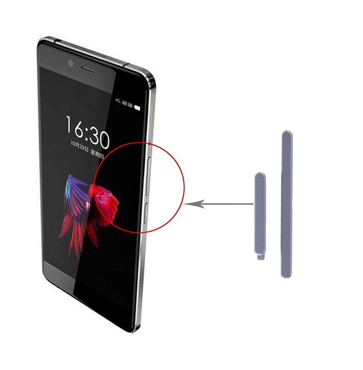 For OnePlus X Side Key (Grey)