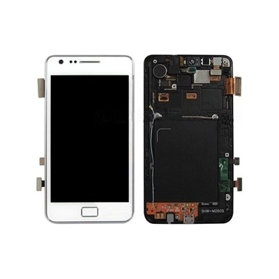 Original LCD Display + Touch Panel with Frame for Galaxy S II / i9100(White)