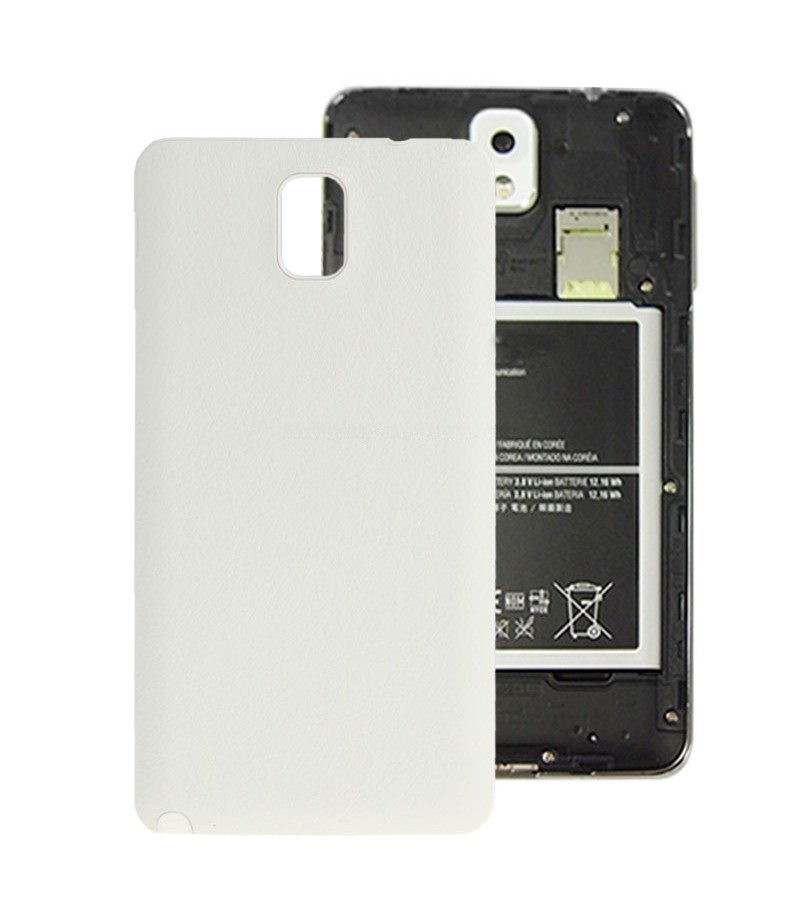 For Galaxy Note III / N9000 Litchi Texture Plating Plastic Material Back Cover (White)