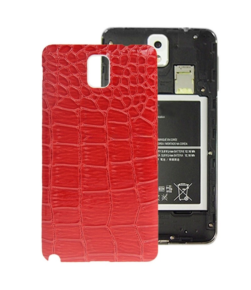 For Galaxy Note III / N9000 Crocodile Texture Plating Plastic Material Back Cover (Red)
