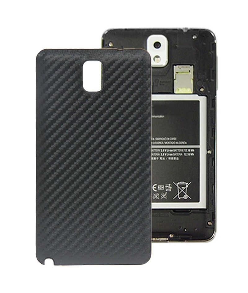 For Galaxy Note III / N9000 Carbon Fiber Texture Plating Plastic Material Back Cover (Black)