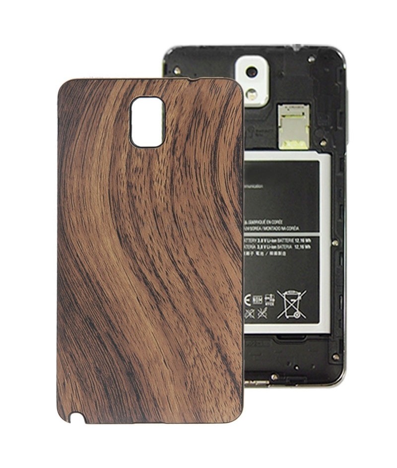 For Galaxy Note III / N9000 Wood Texture Plating Plastic Material Back Cover (Brown)