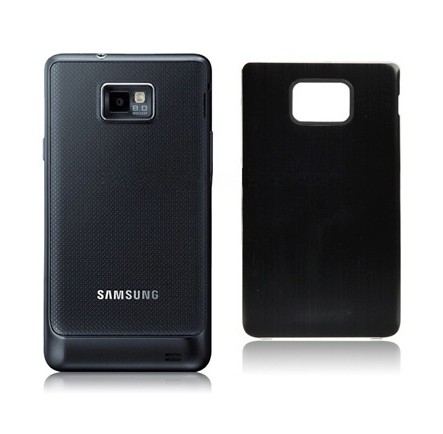 For Galaxy S II / i9100 Metallic Slider Battery Cover (Black)