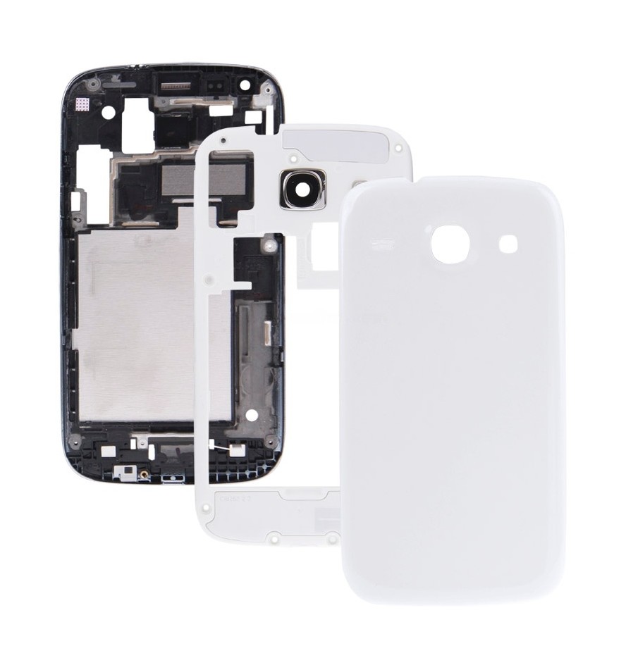 For Galaxy Dous / i8262D Full Housing Faceplate Cover (White)