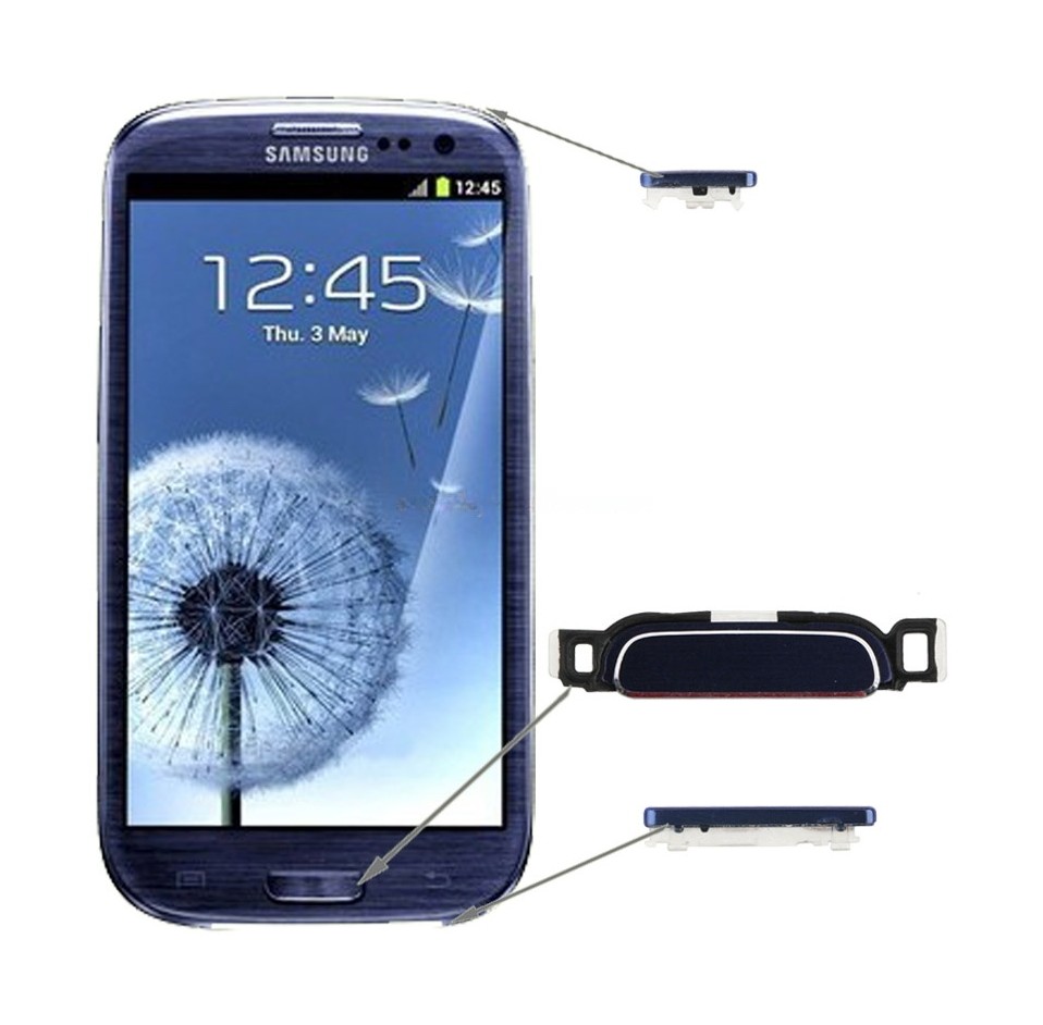 For Galaxy SIII / i9300 High Qualiay Home Key + Power key + Volume key(Dark Blue)