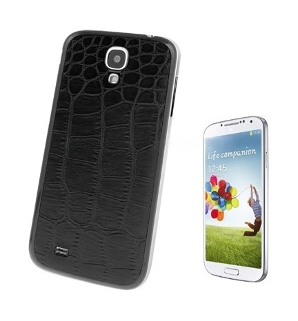 For Galaxy S IV / i9500 Crocodile Texture Skin Plastic Material Battery Cover (Black)
