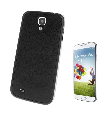 For Galaxy S IV / i9500 Litchi Texture Skin Plastic Material Battery Cover (Black)