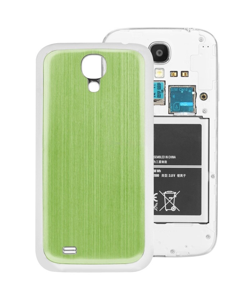 For Galaxy S IV / i9500 Metallic Brushed + Plating Plastic Material Back Cover (Green)