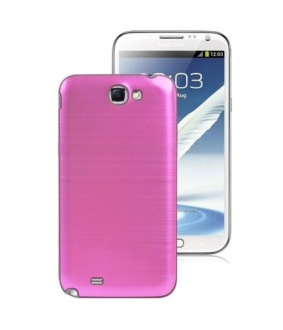 For Galaxy Note II / N7100 Full Metallic Brushed Battery Cover (Magenta)
