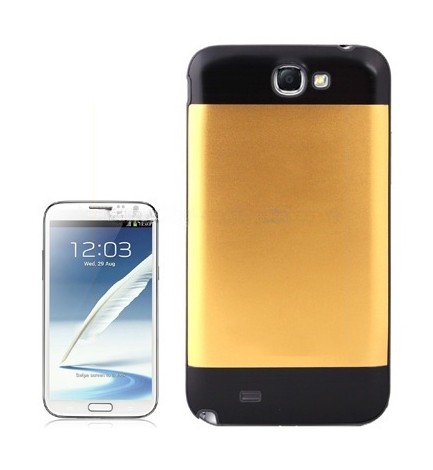For Galaxy Note II / N7100 2-color Metallic Brushed Plastic Battery Cover