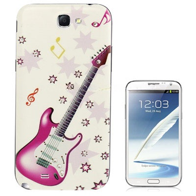 For Galaxy Note II / N7100 Illustration Style Diamond Plastic Material Back Cover (Guitar Pattern)