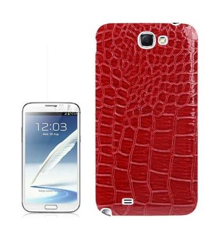 For Galaxy Note II / N7100 Crocodile Texture Battery Cover (Red)