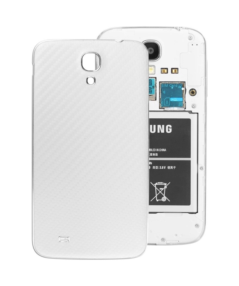 For Galaxy Mega 6.3 / i9200 Carbon Fiber Texture Leather Paste Back Cover (White)