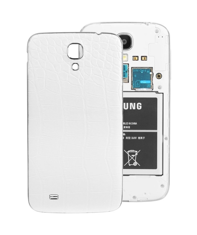 For Galaxy Mega 6.3 / i9200 Crocodile Texture Leather Paste Back Cover (White)