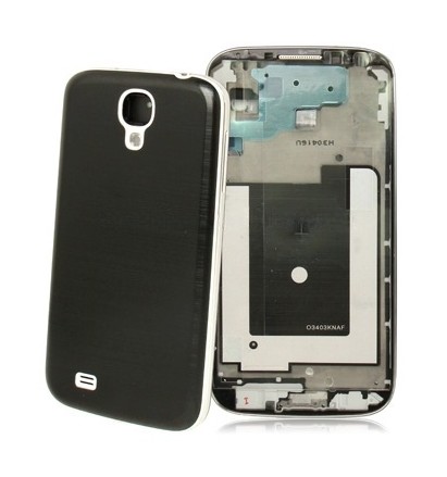 For Galaxy S IV / i9500 Full Housing High Quality Chassis + Metallic Brushed Plastic Material Battery Cover (Black)