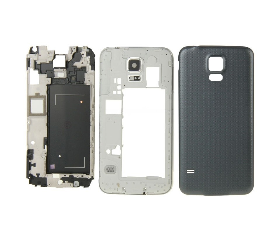 For Galaxy S5 / G9008V Full Housing Faceplate Cover (Black)