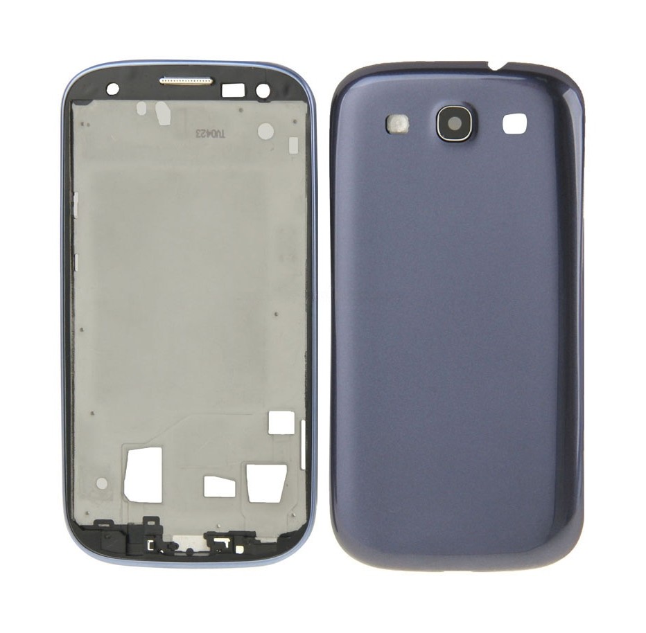 For Galaxy S III / i747 Full Housing LCD Frame Bezel Plate + Back Cover (Blue)