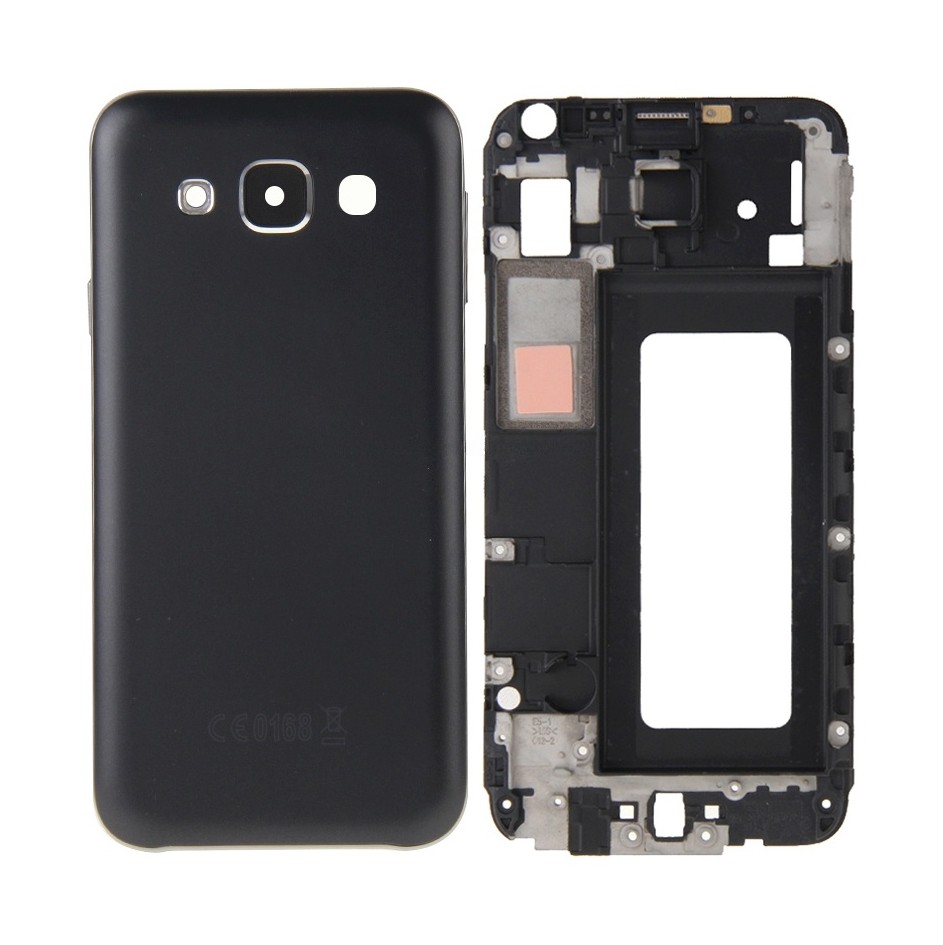 For Galaxy E5 / E500 Full Housing Cover (Front Housing LCD Frame Bezel Plate + Rear Housing Battery Back Cover ) (Black)