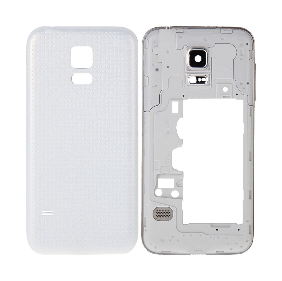 For Galaxy S5 mini / G800 Full Housing Cover (Middle Frame Bezel Back Plate Housing Camera Lens Panel + Battery Back Cover )(White)