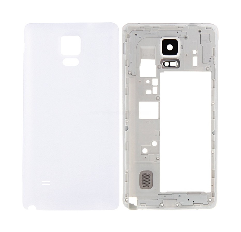 For Galaxy Note 4 / N910F Full Housing Cover (Middle Frame Bezel Back Plate Housing Camera Lens Panel + Battery Back Cover ) (White)