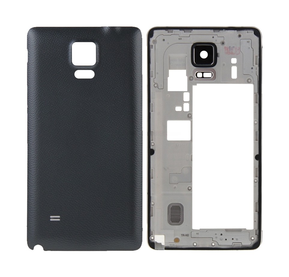 For Galaxy Note 4 / N910V Full Housing Cover (Middle Frame Bezel Back Plate Housing Camera Lens Panel + Battery Back Cover ) (Black)