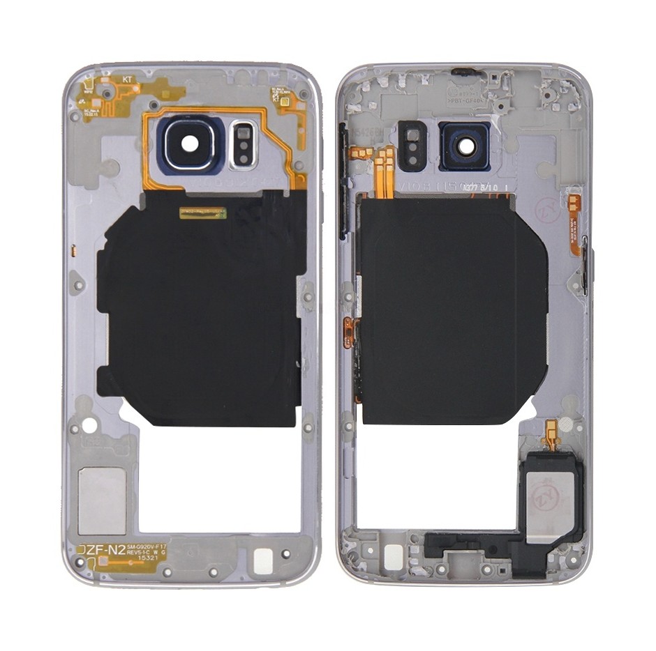 For Galaxy S6 / G920F Back Plate Housing Camera Lens Panel with Side Keys and Speaker Ringer Buzzer (Grey)