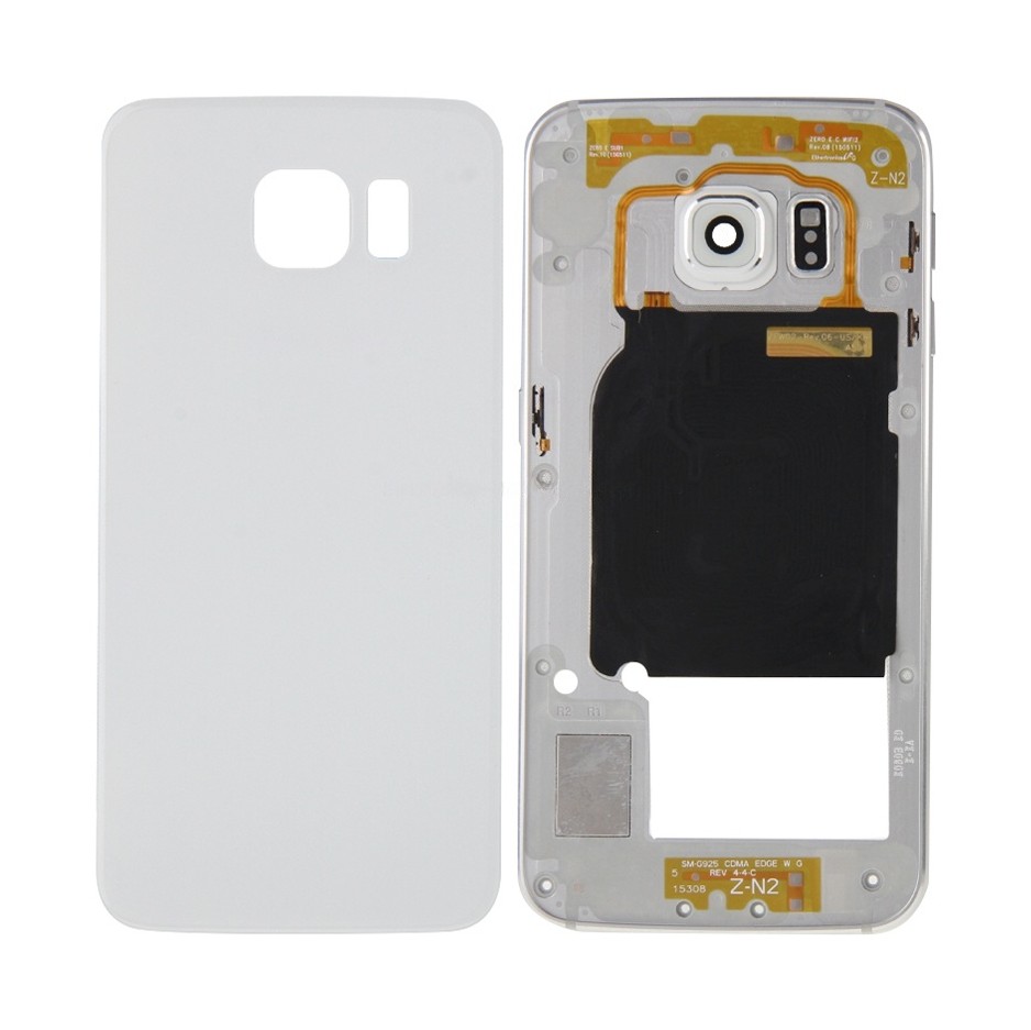 For Galaxy S6 Edge / G925 Full Housing Cover (Back Plate Housing Camera Lens Panel + Battery Back Cover ) (White)