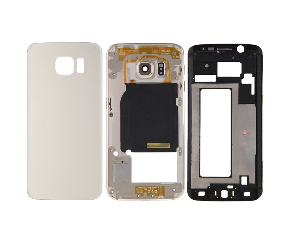 For Galaxy S6 Edge / G925 Full Housing Cover (Front Housing LCD Frame Bezel Plate + Back Plate Housing Camera Lens Panel + Battery Back Cover ) (Gold)