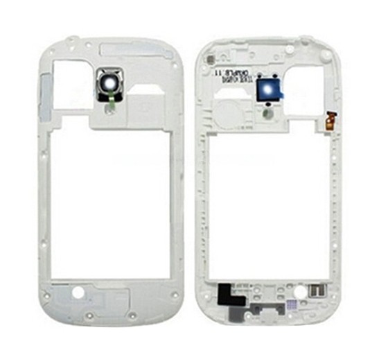For Galaxy SIII mini / i8190 Middle Frame Bezel Back Plate Housing Camera Lens Panel (White)