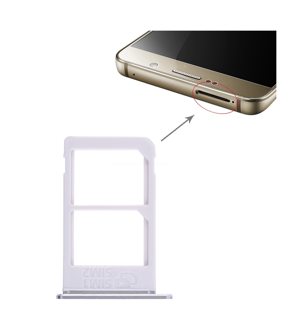 For Galaxy Note 5 / N920 Double SIM Card Tray(Silver)