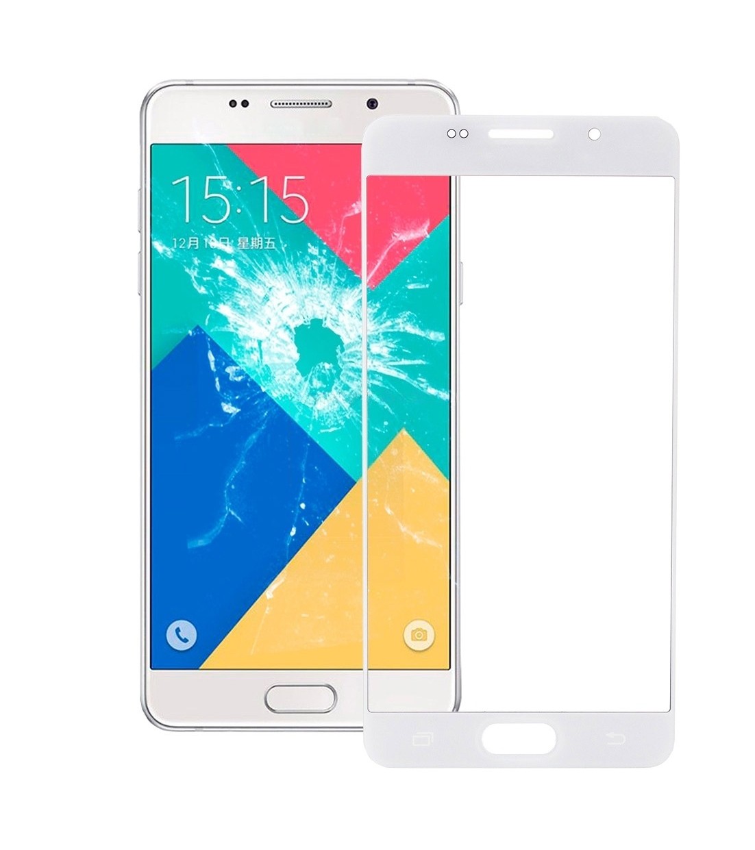 For Galaxy A7 (2016) / A710 Front Screen Outer Glass Lens (White)