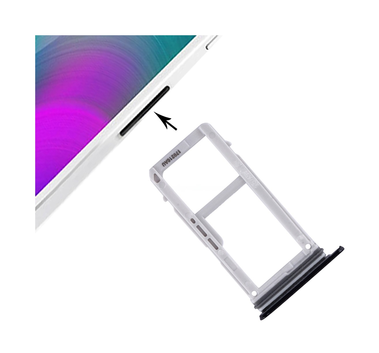For Galaxy A3 (2017) / A320 SIM Card Tray + Micro SD Card Tray (Black)
