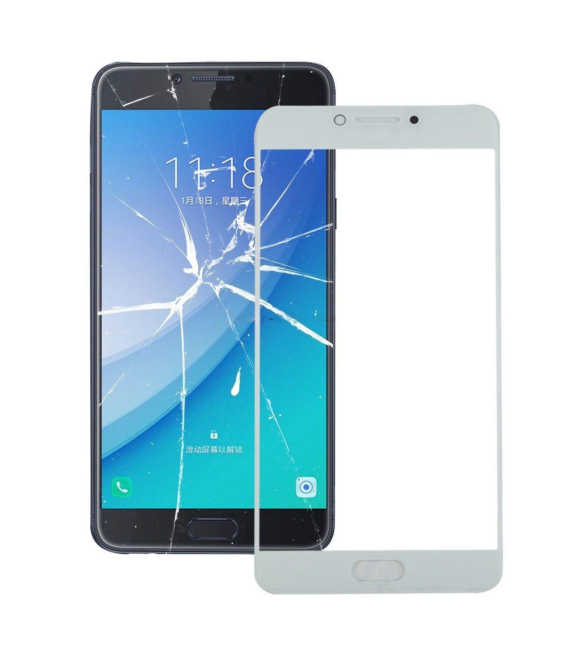 For Galaxy C7 Pro / C701 Front Screen Outer Glass Lens (White)