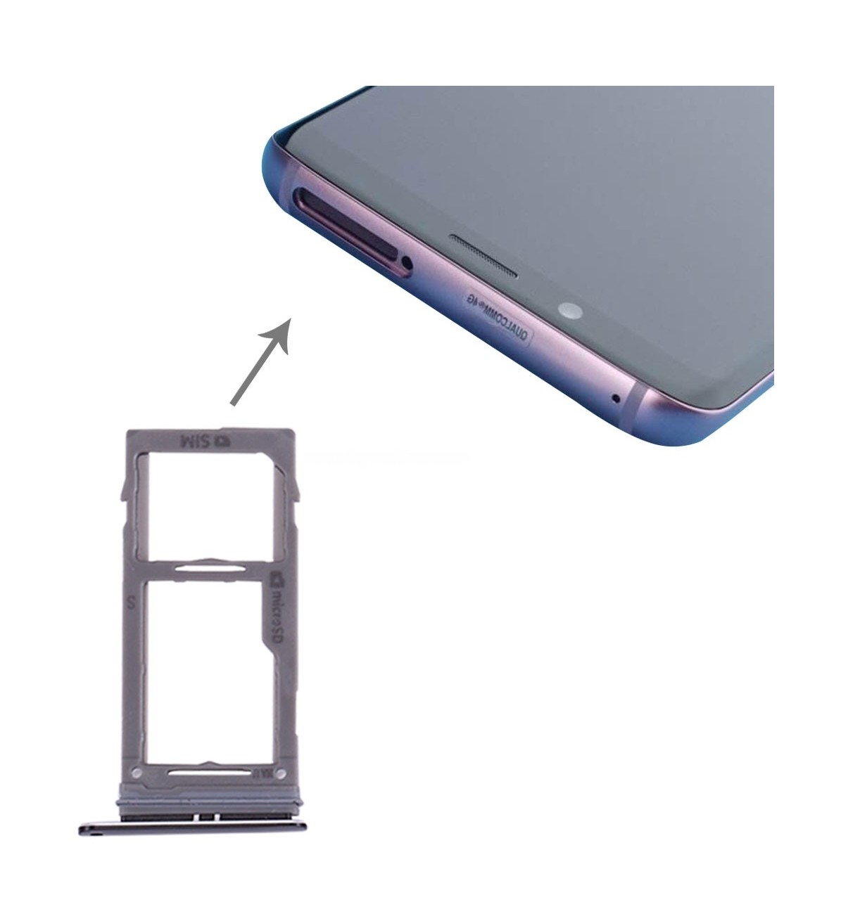 For Galaxy S9+ / S9 SIM & Micro SD Card Tray (Black)