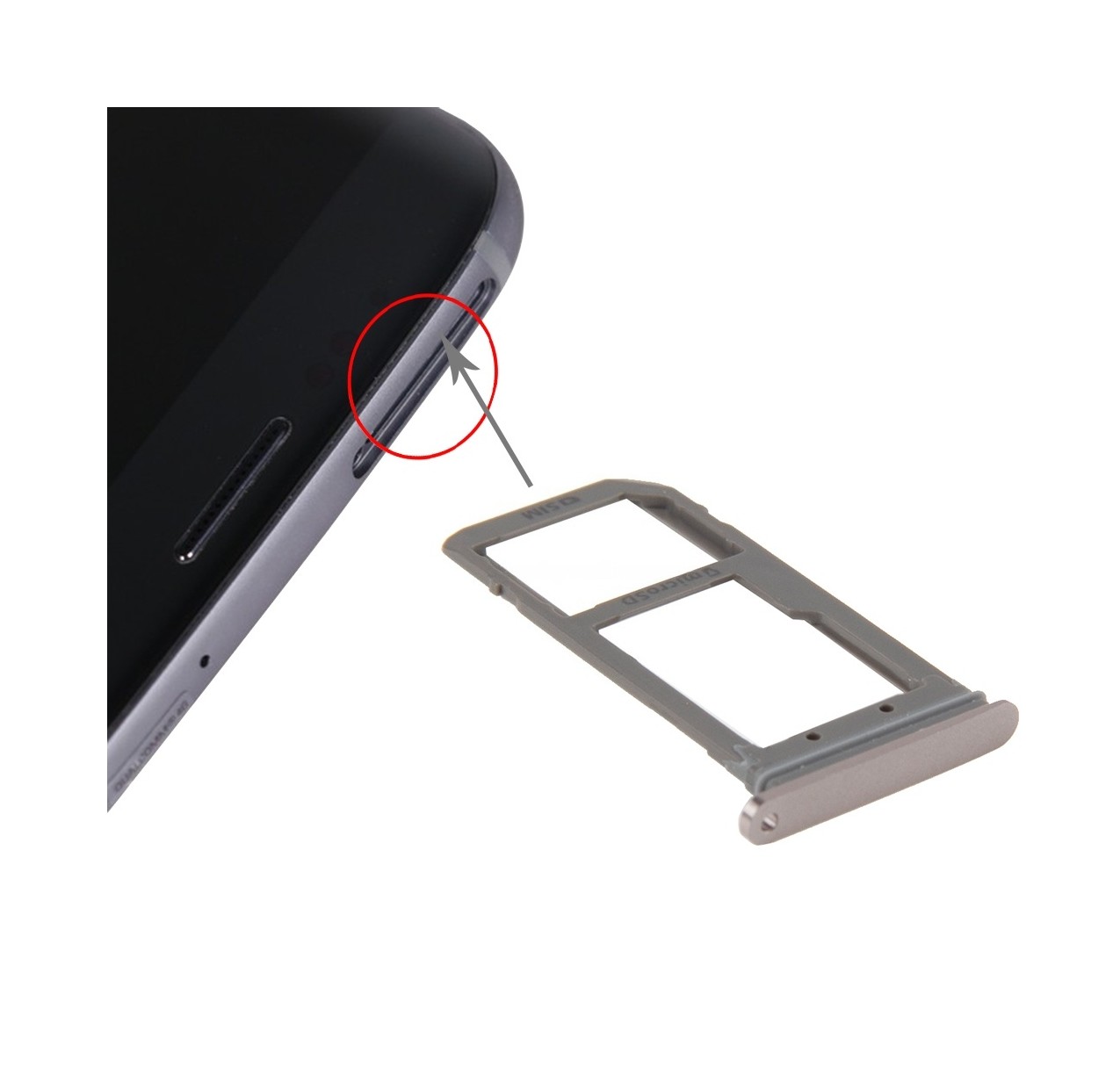 For Galaxy S7 Edge / G935 SIM Card Tray and Micro SD Card Tray (Rose Gold)