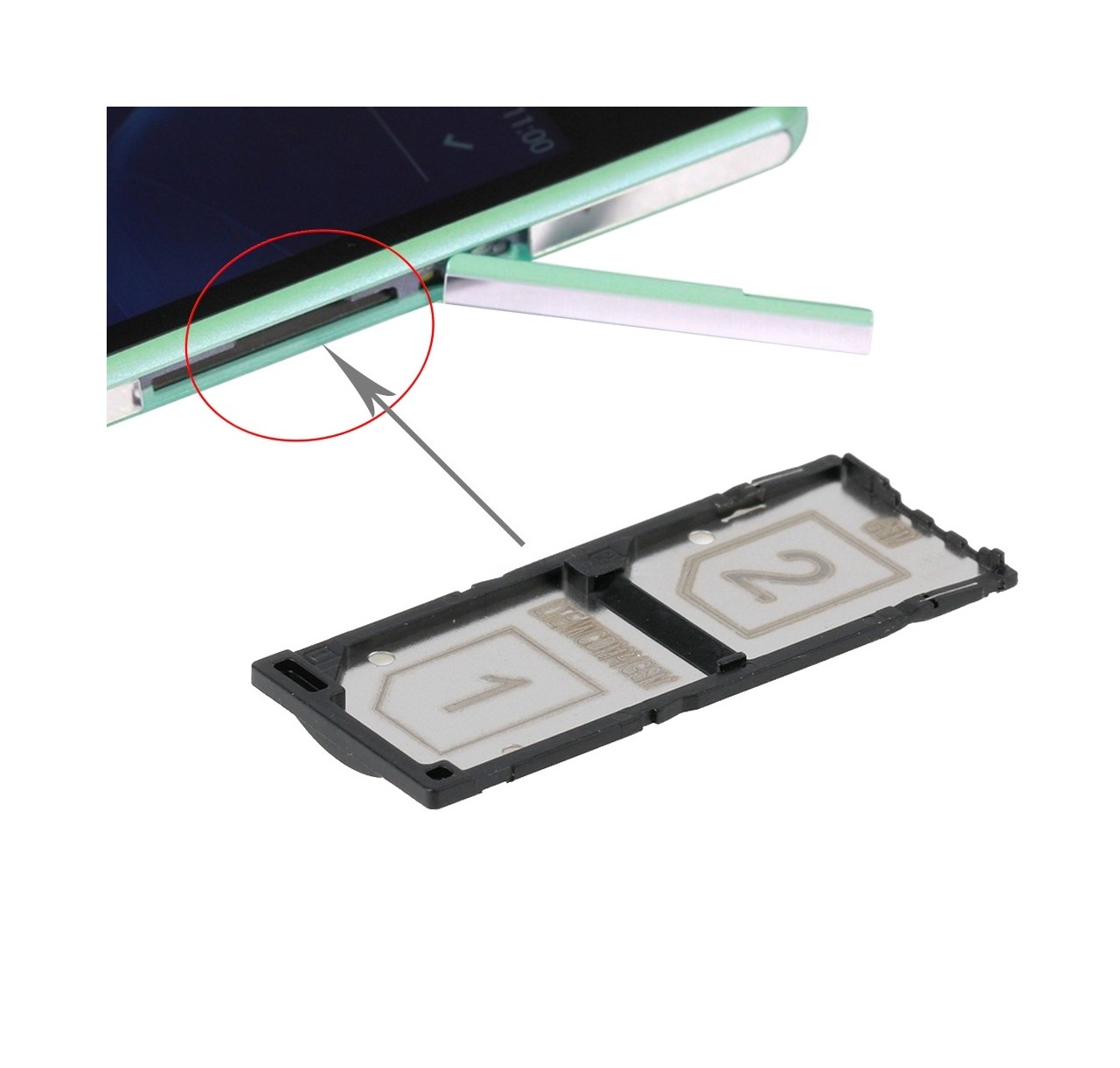 Dual SIM Card Tray for Sony Xperia C3