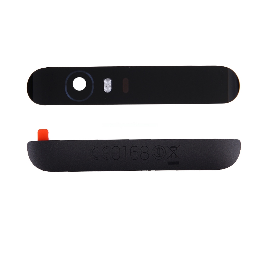 for Google Nexus 6P Top + Lower Bottom Glass Lens Cover(Black)