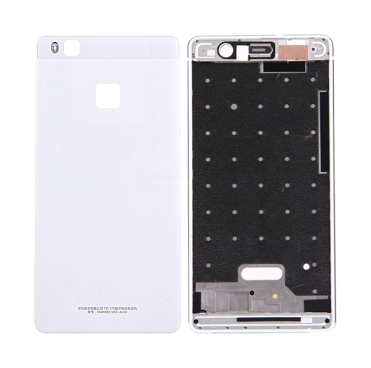 For Huawei P9 Lite Battery Back Cover + Front Housing LCD Frame Bezel Plate(White)