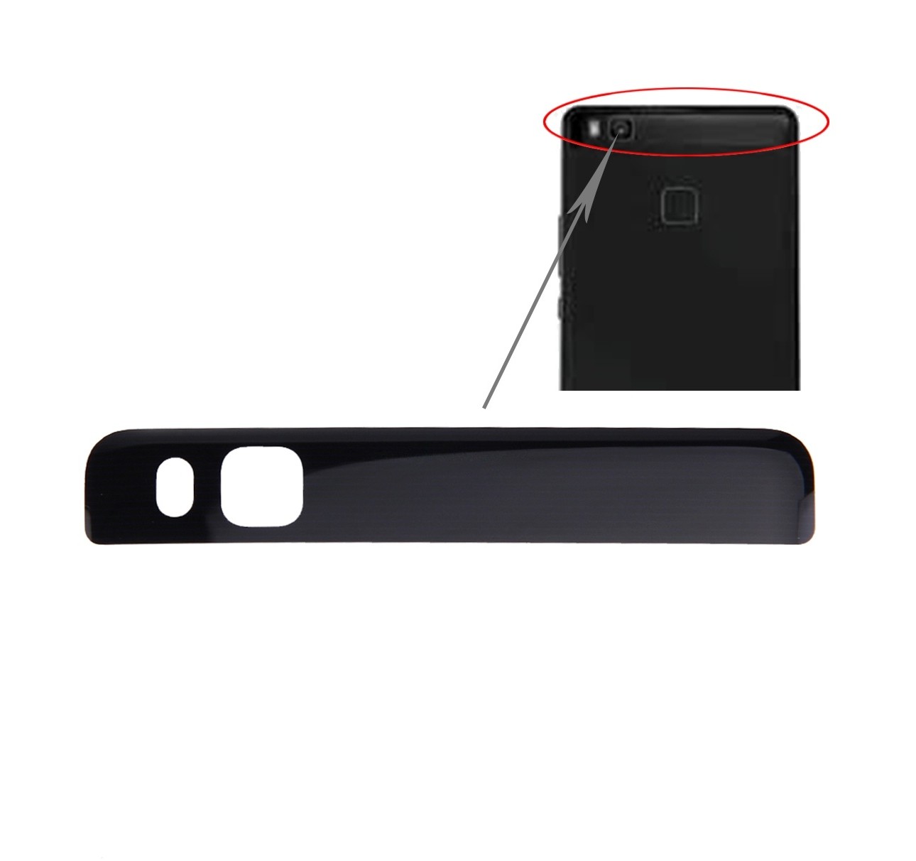 For Huawei P9 Lite Back Camera Lens(Black)