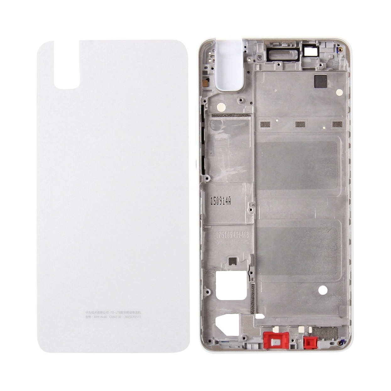 For Huawei Honor 7i Front Housing LCD Frame Bezel + Battery Back Cover(White)