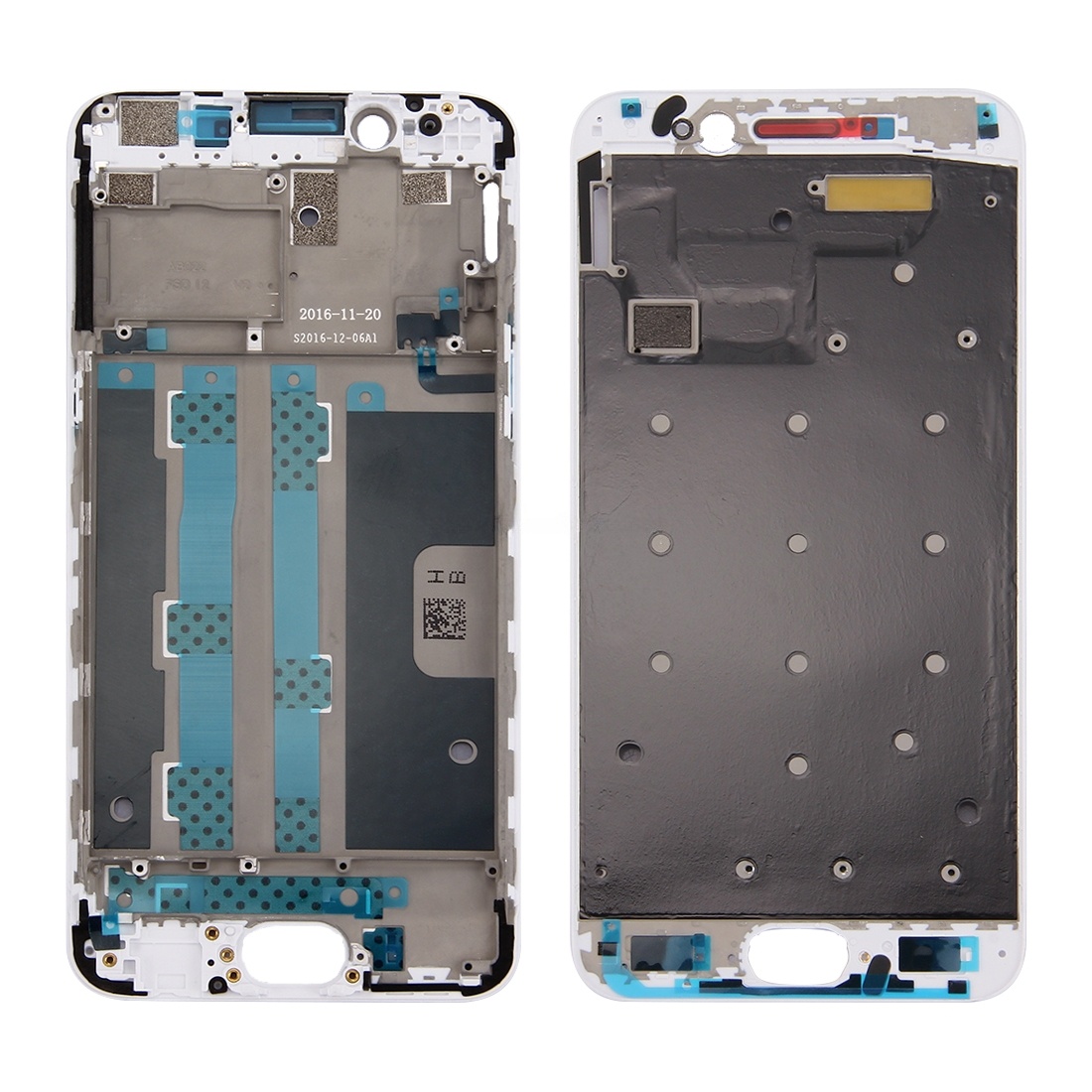 For OPPO R9s Front Housing LCD Frame Bezel Plate (White)