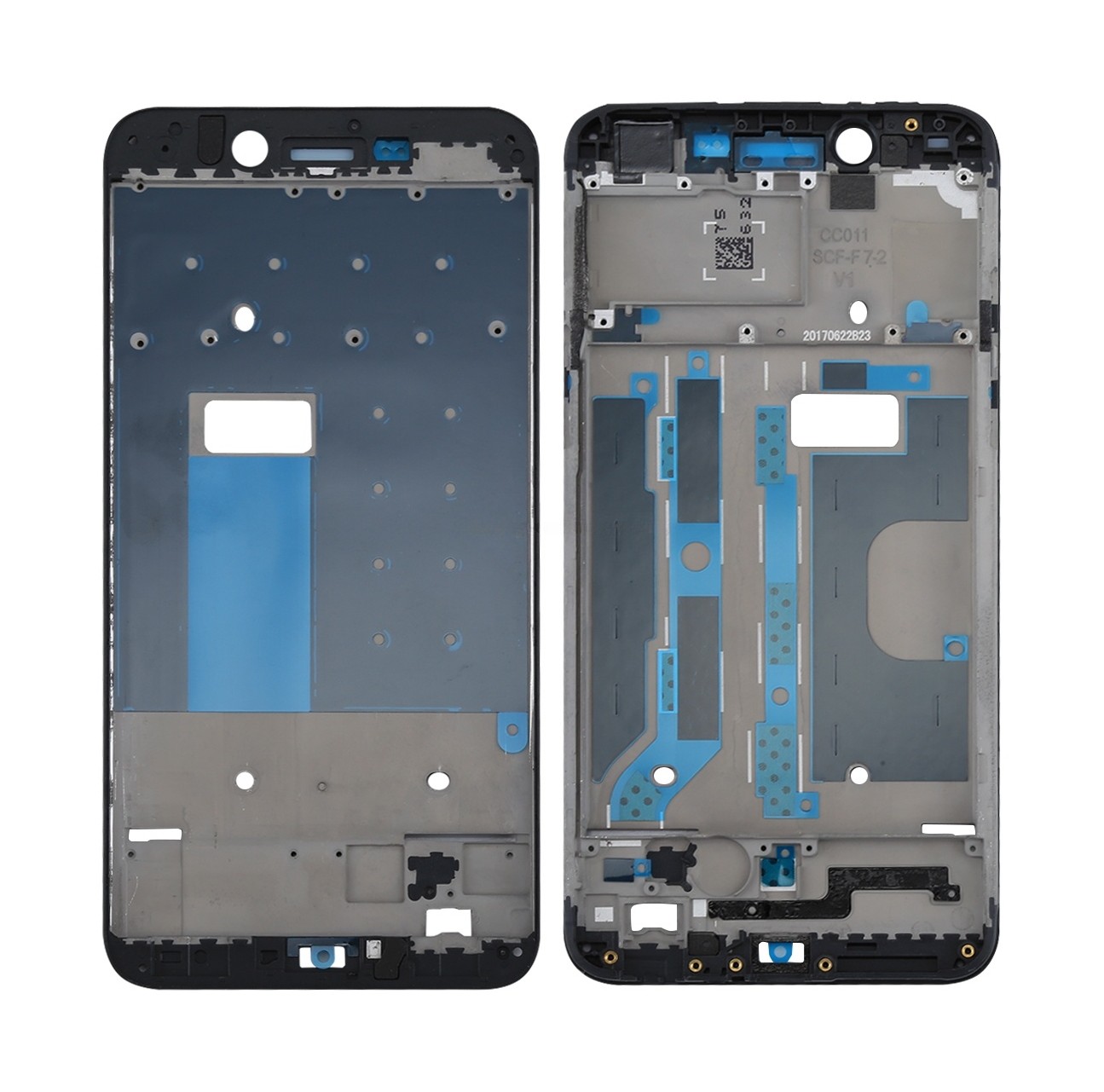 For OPPO A77 / F3 Front Housing LCD Frame Bezel Plate (Black)