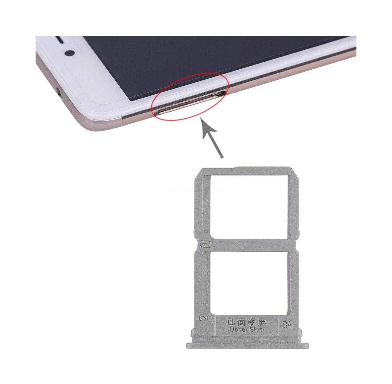 For Vivo X9 2 x SIM Card Tray (Grey)