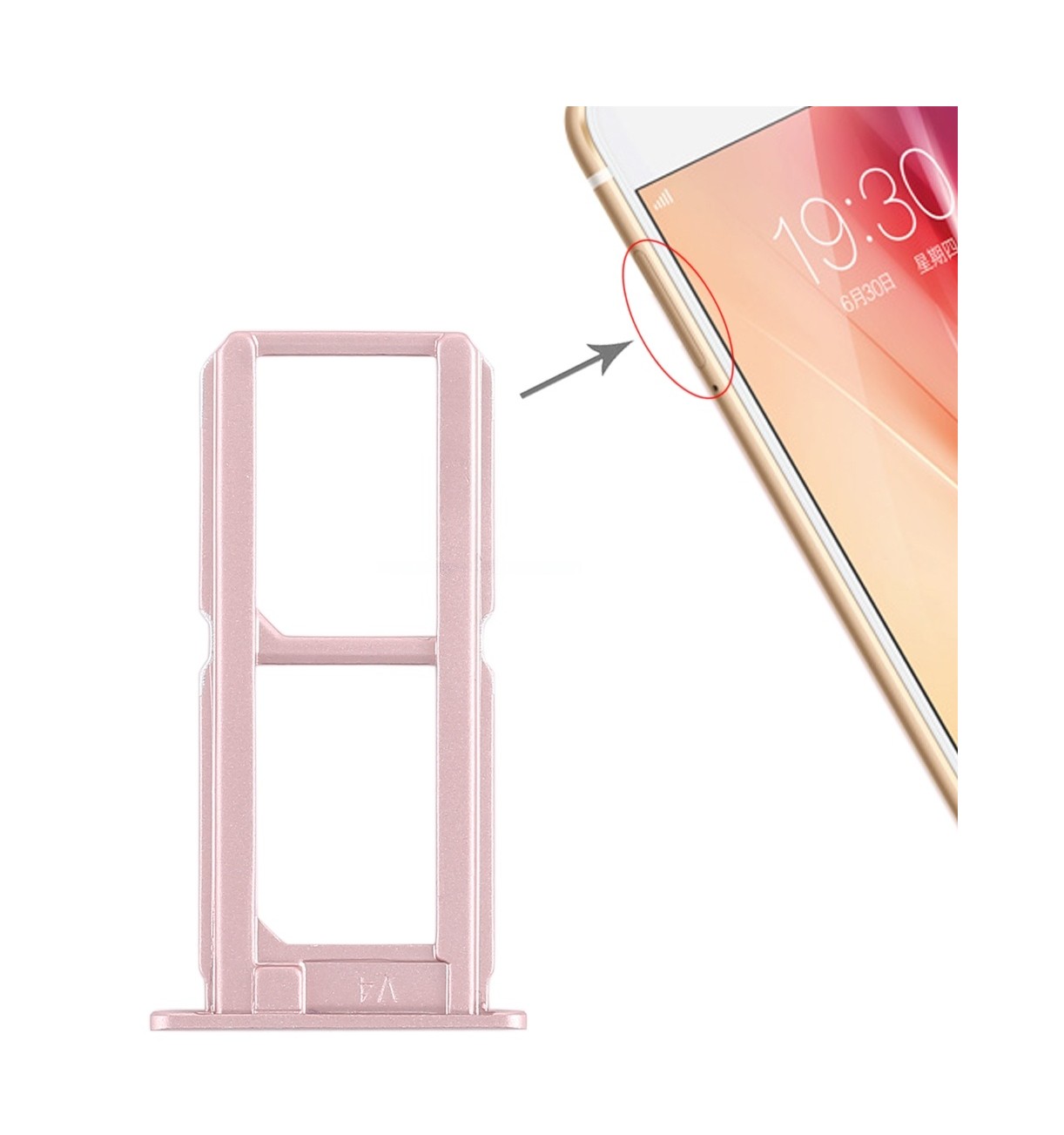 For Vivo X7 2 x SIM Card Tray (Rose Gold)