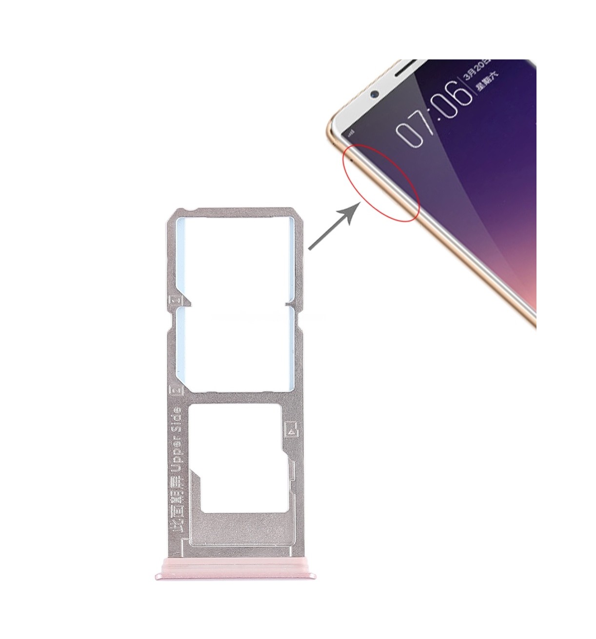 For Vivo Y79 2 x SIM Card Tray + Micro SD Card Tray (Rose Gold)