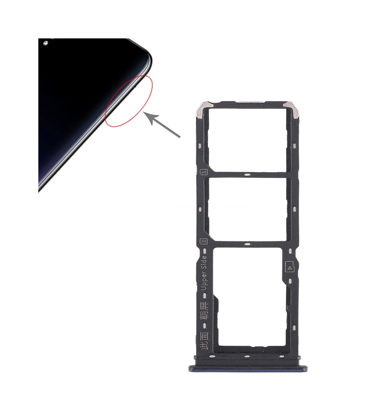 For Vivo Y97 2 x SIM Card Tray + Micro SD Card Tray (Blue)