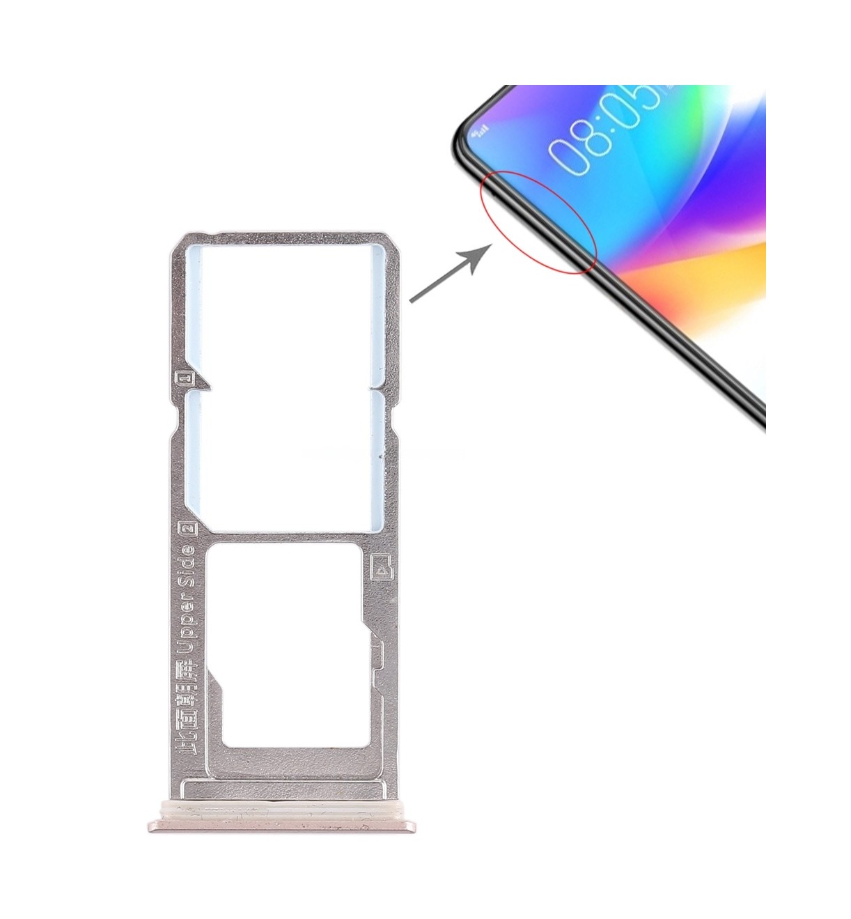 For Vivo Y85 / Z1 / Z1i / V9 Youth / V9 2 x SIM Card Tray + Micro SD Card Tray (Gold)