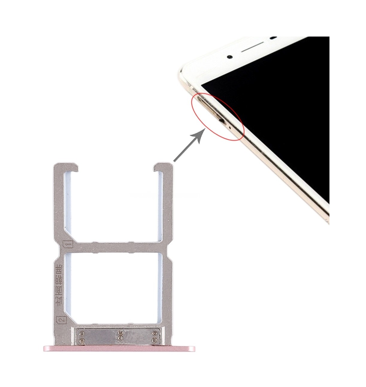 For Vivo X6S 2 x SIM Card Tray (Rose Gold)