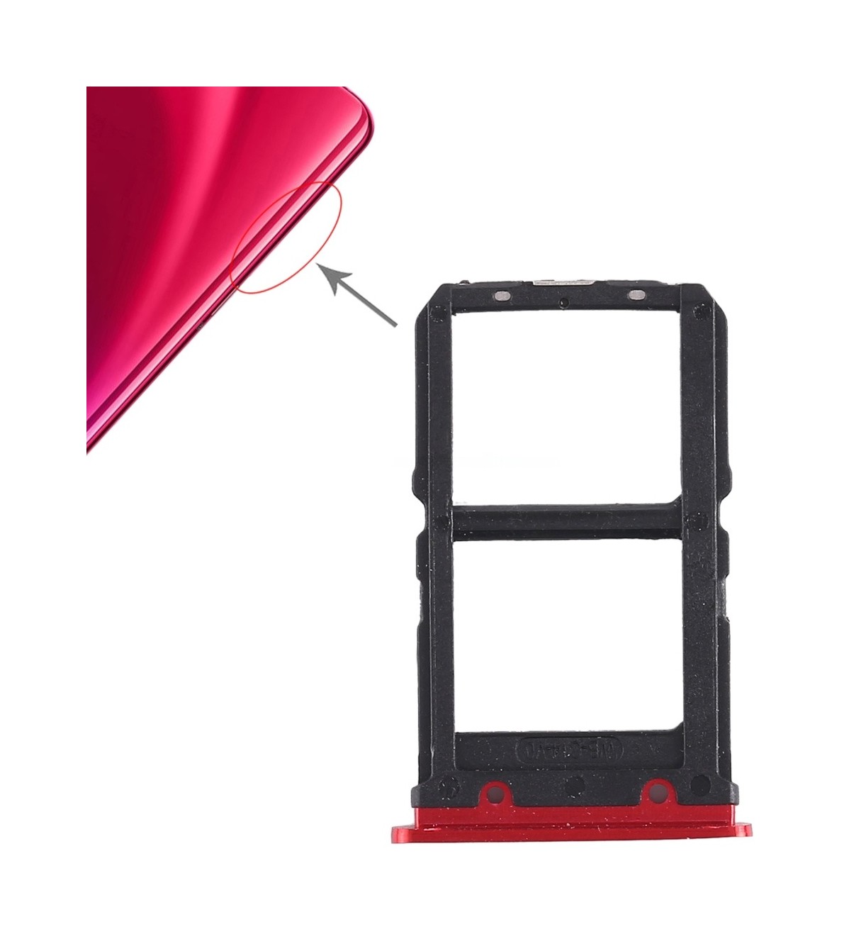 For Vivo X23 2 x SIM Card Tray (Red)